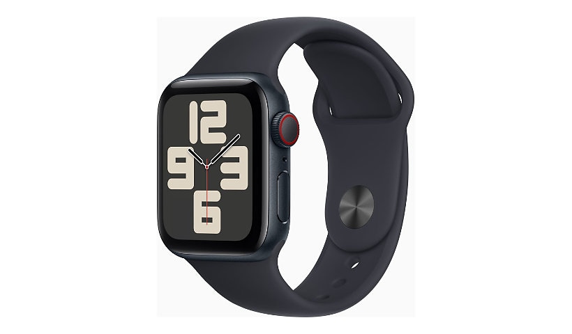 Apple Watch SE (GPS + Cellular) 2e génération - aluminium minuit - montre intelligente avec bande sport - minuit - 32 Go