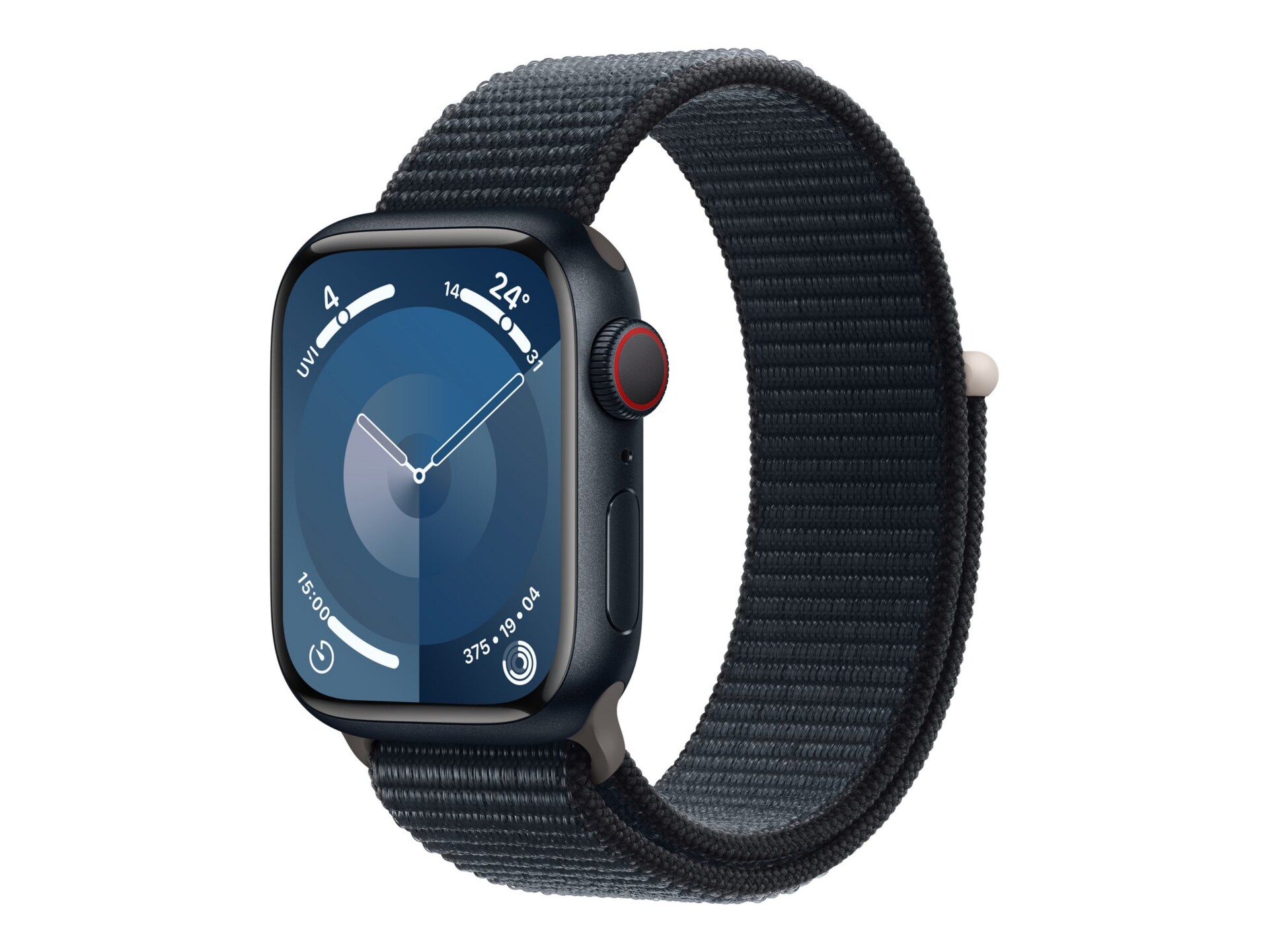 Apple Watch Series 9 (GPS + Cellular) - midnight aluminum - smart watch with sport loop - midnight - 64 GB