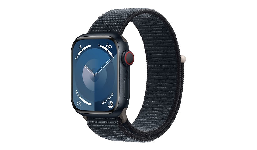 Apple Watch Series 9 (GPS + Cellular) - midnight aluminum - smart watch with sport loop - midnight - 64 GB