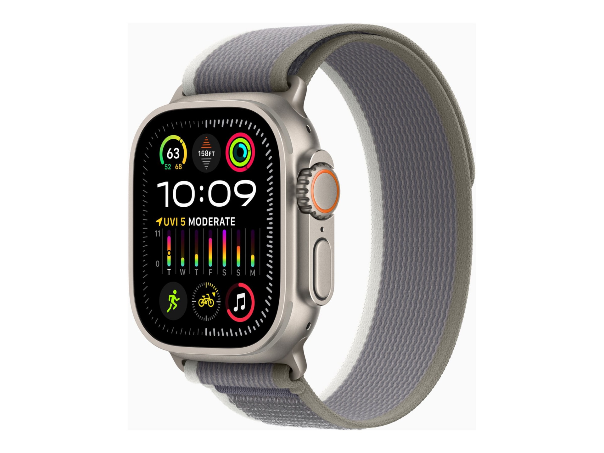 Apple Watch Ultra 2 - titanium - smart watch with Trail Loop - green/gray - 64 GB