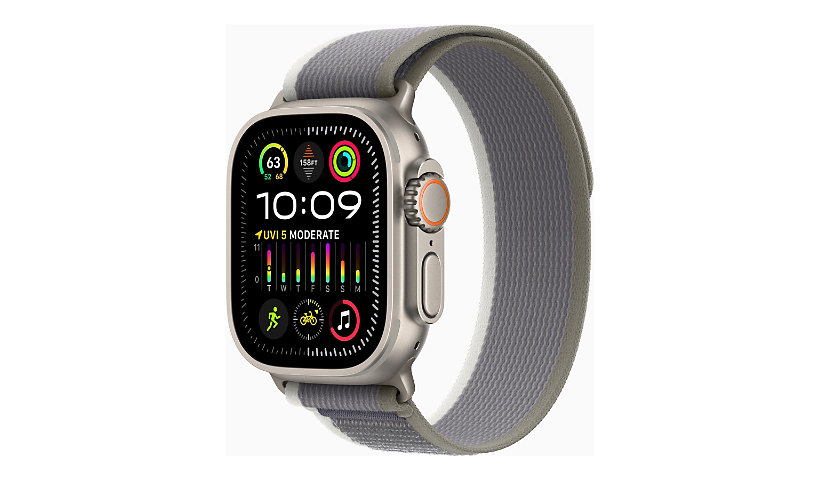 Apple Watch Ultra 2 - titane - montre intelligente avec Boucle Trail - vert/gris - 64 Go
