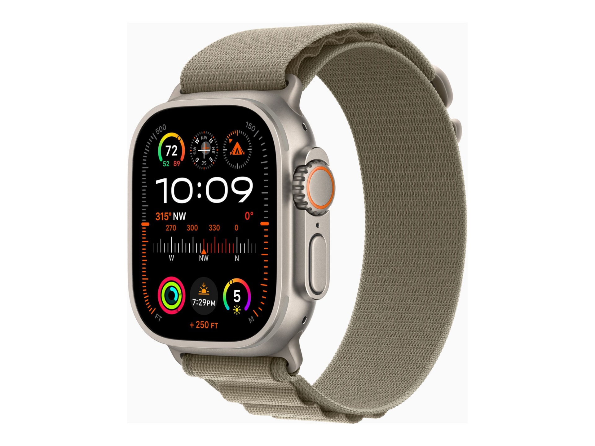 Apple Watch Ultra 2 - titane - montre intelligente avec Boucle Alpine - olive - 64 Go