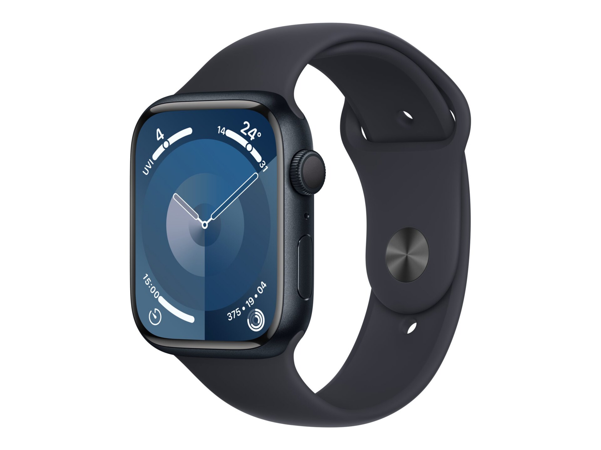 Apple Watch Series 9 GPS midnight aluminum smart watch with sport band midnight 64 GB