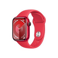 Apple Watch Series 9 (GPS) (PRODUCT) RED - aluminium rouge - montre intelligente avec bande sport - rouge - 64 Go