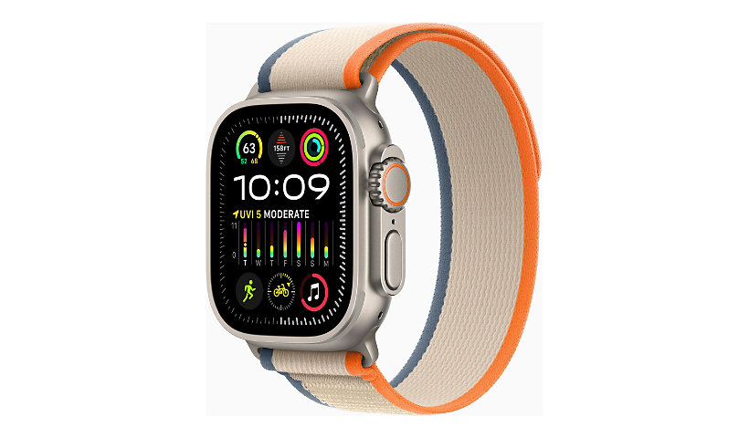 Apple Watch Ultra 2 - titane - montre intelligente avec Boucle Trail - orange/beige - 64 Go