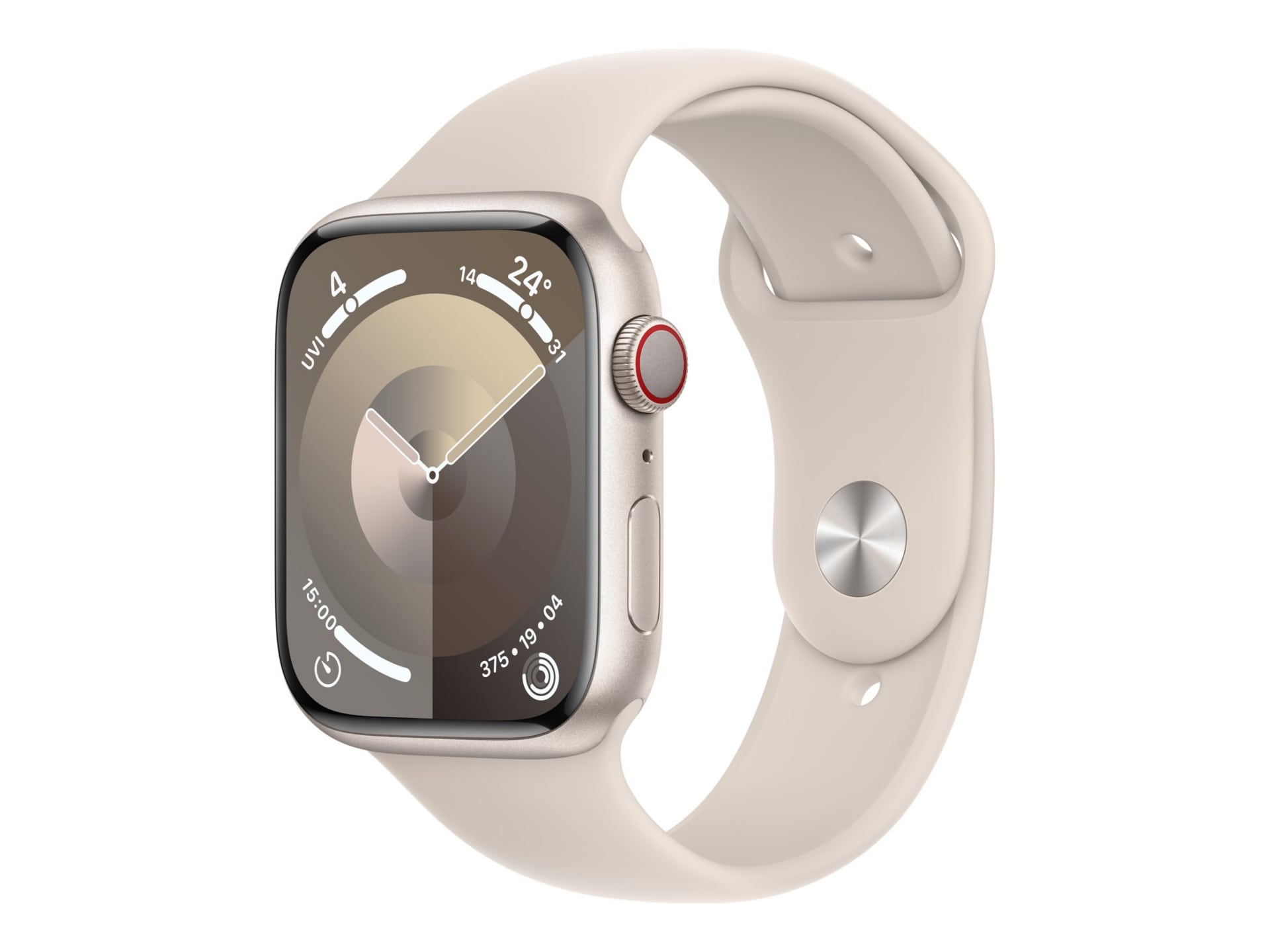 Apple Watch Series 9 (GPS + Cellular) - aluminium droit - montre intelligente avec bande sport - droit - 64 Go
