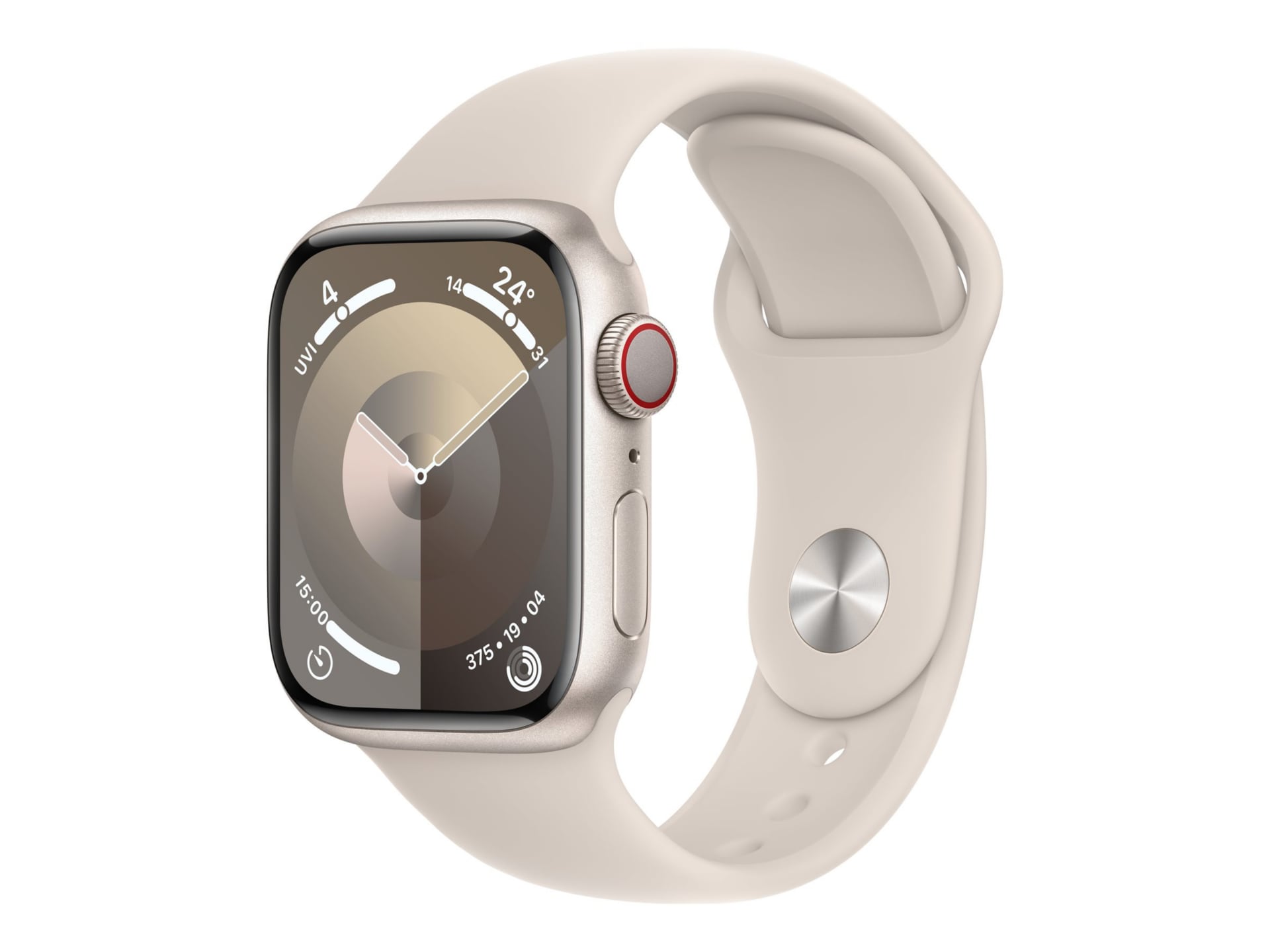 Apple Watch Series 9 (GPS + Cellular) - aluminium droit - montre intelligente avec bande sport - droit - 64 Go