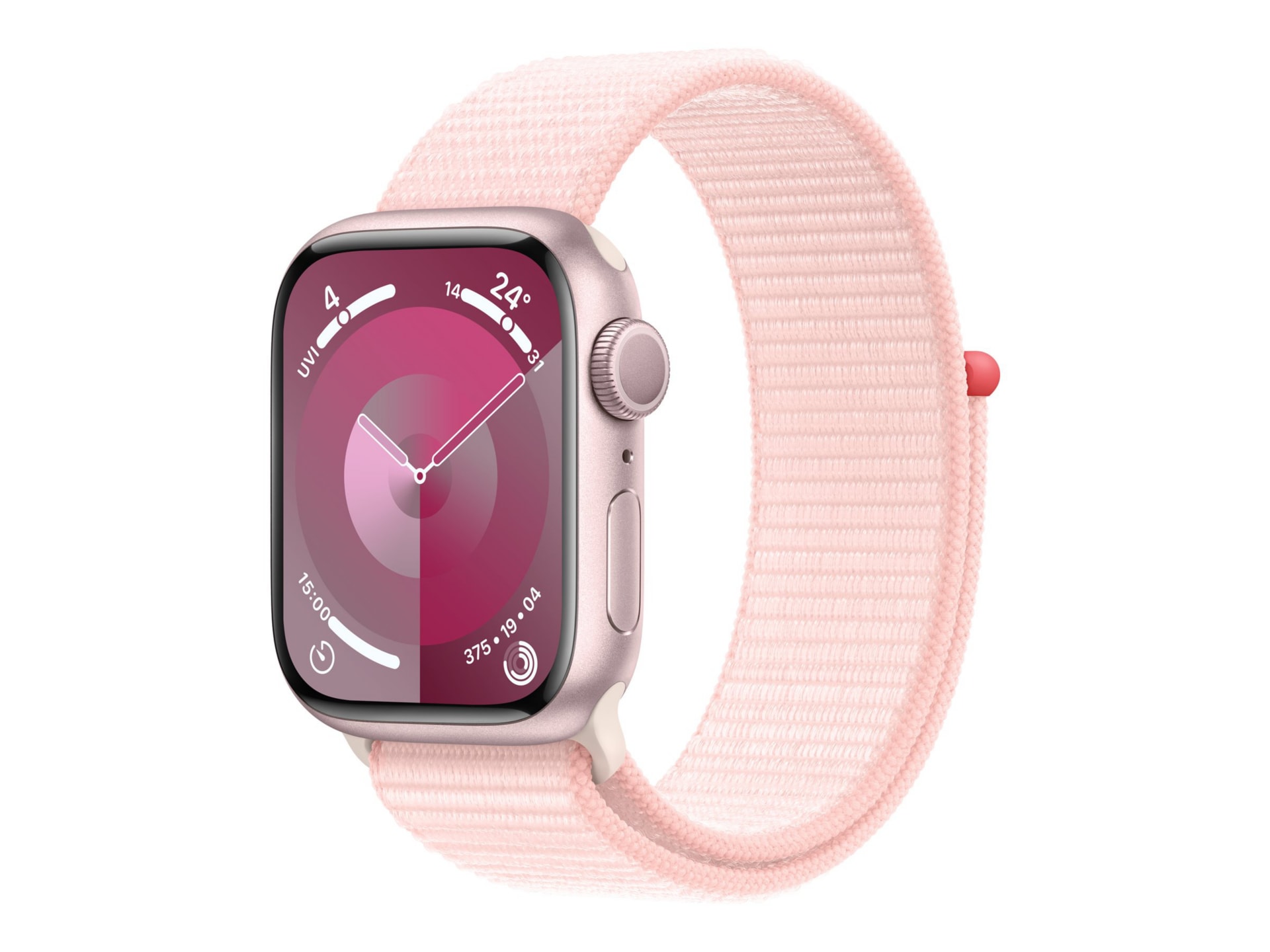 Apple Watch Series 9 (GPS) - pink aluminum - smart watch with sport loop - light pink - 64 GB