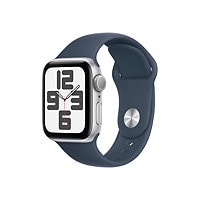 Apple Watch SE (GPS) 2e génération - aluminium argenté - montre intelligente avec bande sport - bleu orage - 32 Go