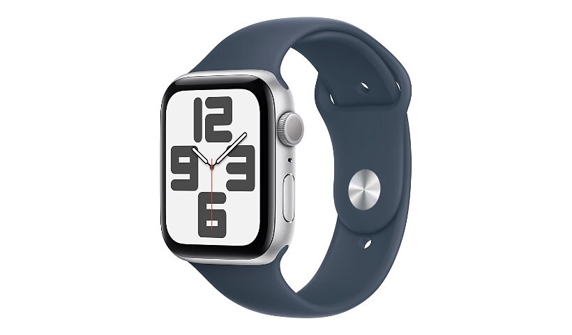 Apple Watch SE (GPS) 2e génération - aluminium argenté - montre intelligente avec bande sport - bleu orage - 32 Go