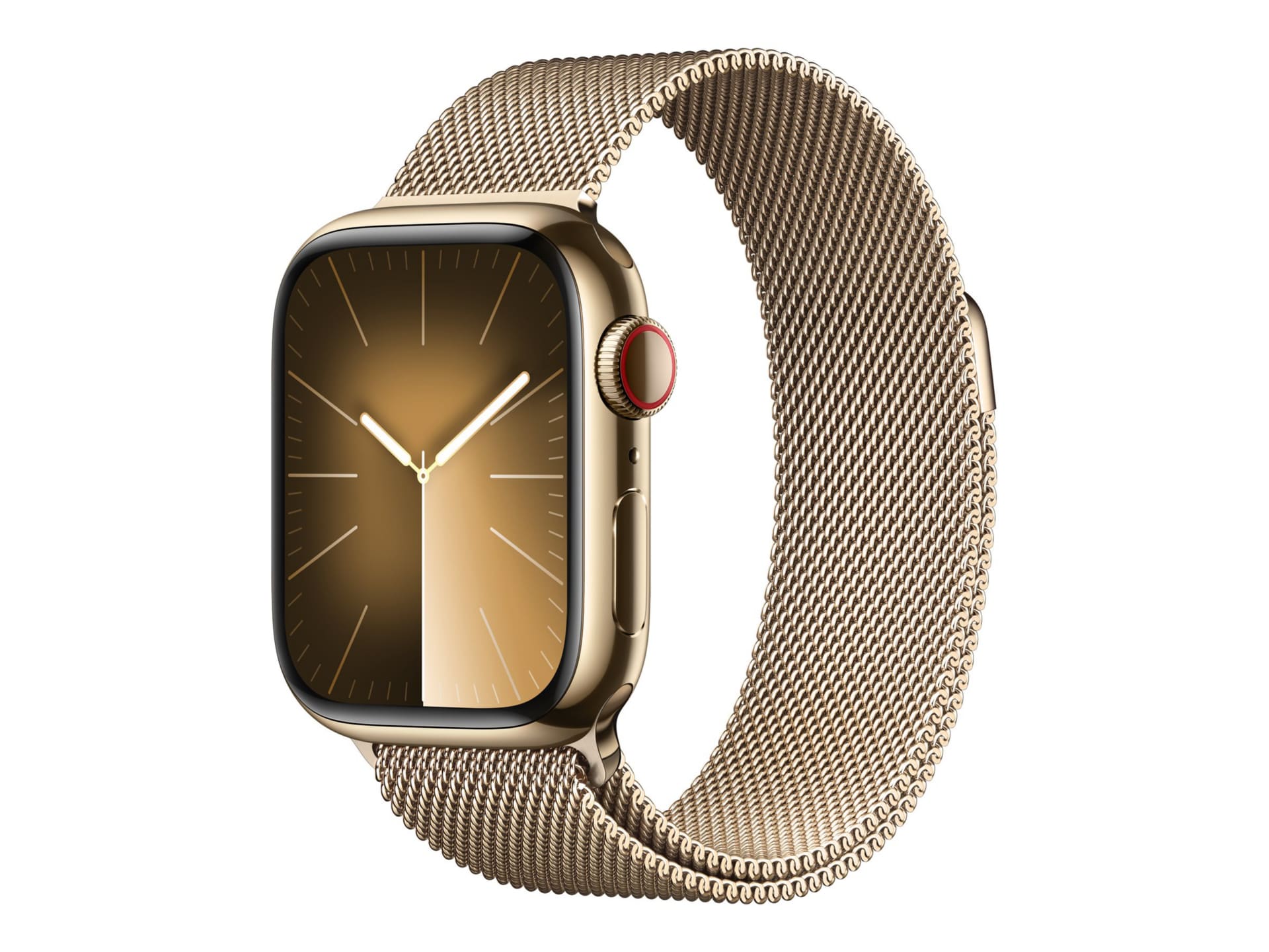 Apple Watch Series 9 (GPS + Cellular) - gold stainless steel - smart watch  with milanese loop - gold - 64 GB