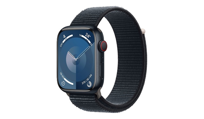 Apple Watch Series 9 (GPS + Cellular) - midnight aluminum - smart watch with sport loop - midnight - 64 GB
