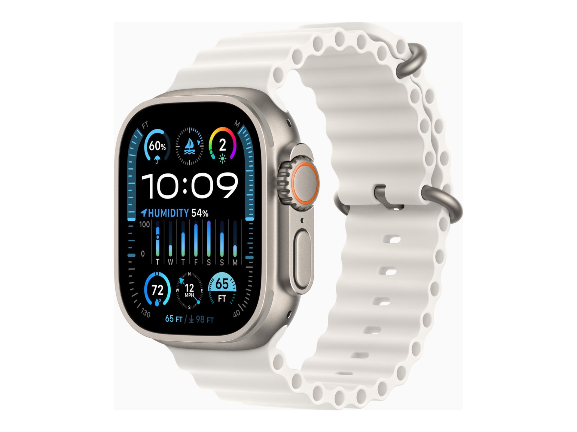 Apple Watch Ultra 2 - titane - montre intelligente avec Bracelet Océan - blanc - 64 Go