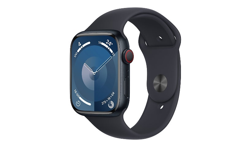 Apple Watch Series 9 (GPS + Cellular) - midnight aluminum - smart watch with sport band - midnight - 64 GB