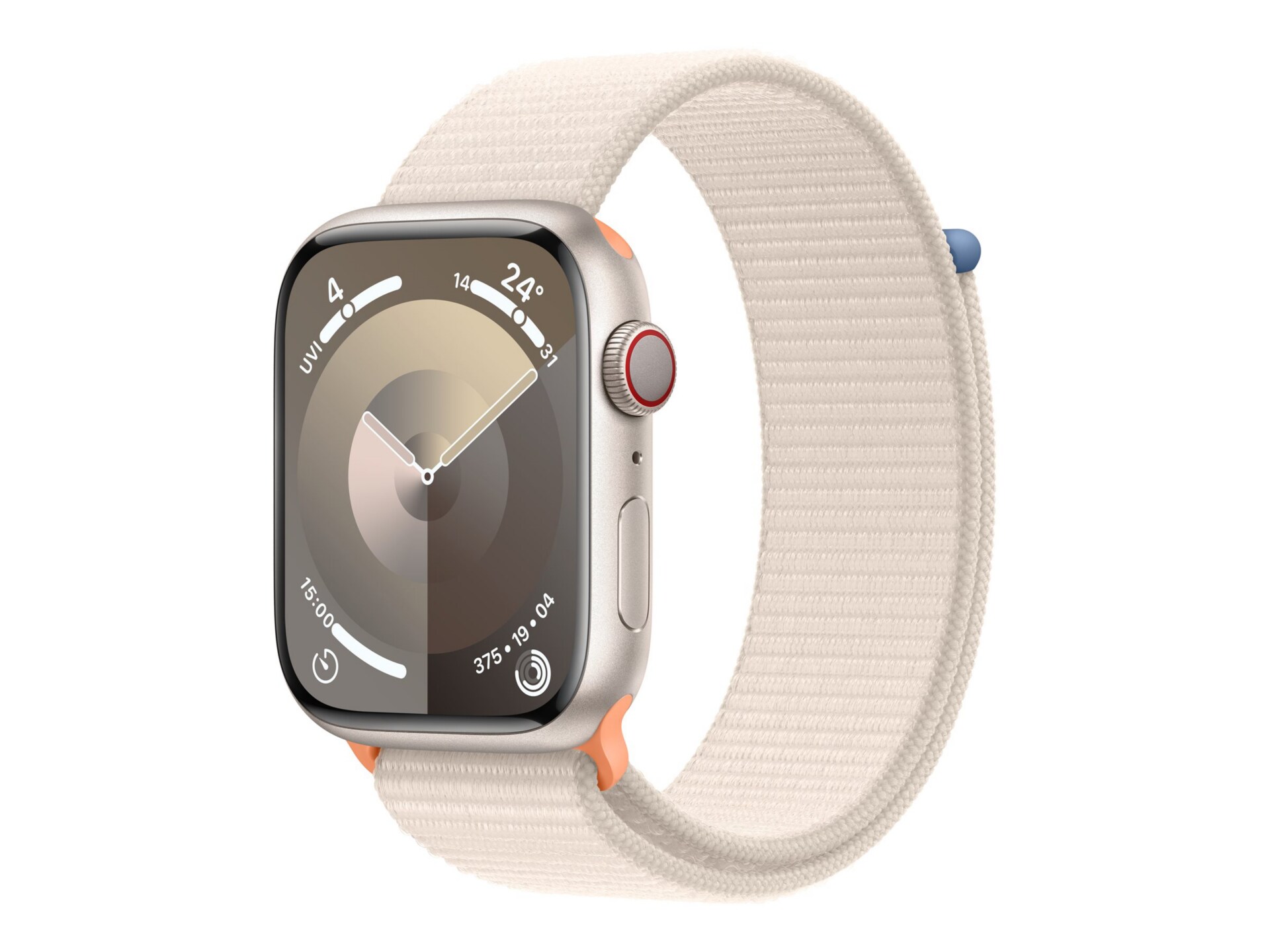 Apple Watch Series 9 (GPS + Cellular) - aluminium droit - montre intelligente avec boucle sport - droit - 64 Go