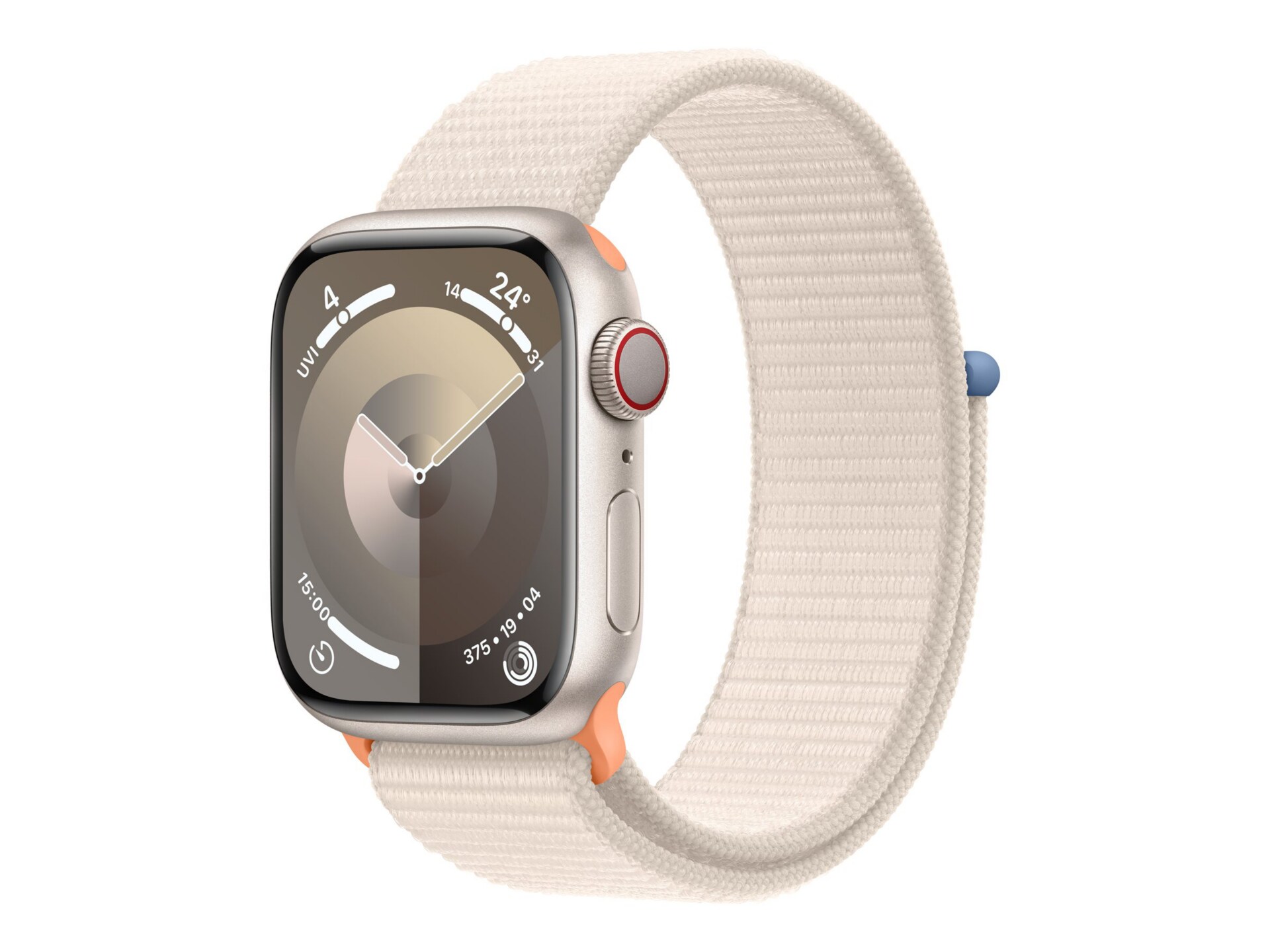 Apple Watch Series 9 (GPS + Cellular) - aluminium droit - montre intelligente avec boucle sport - droit - 64 Go
