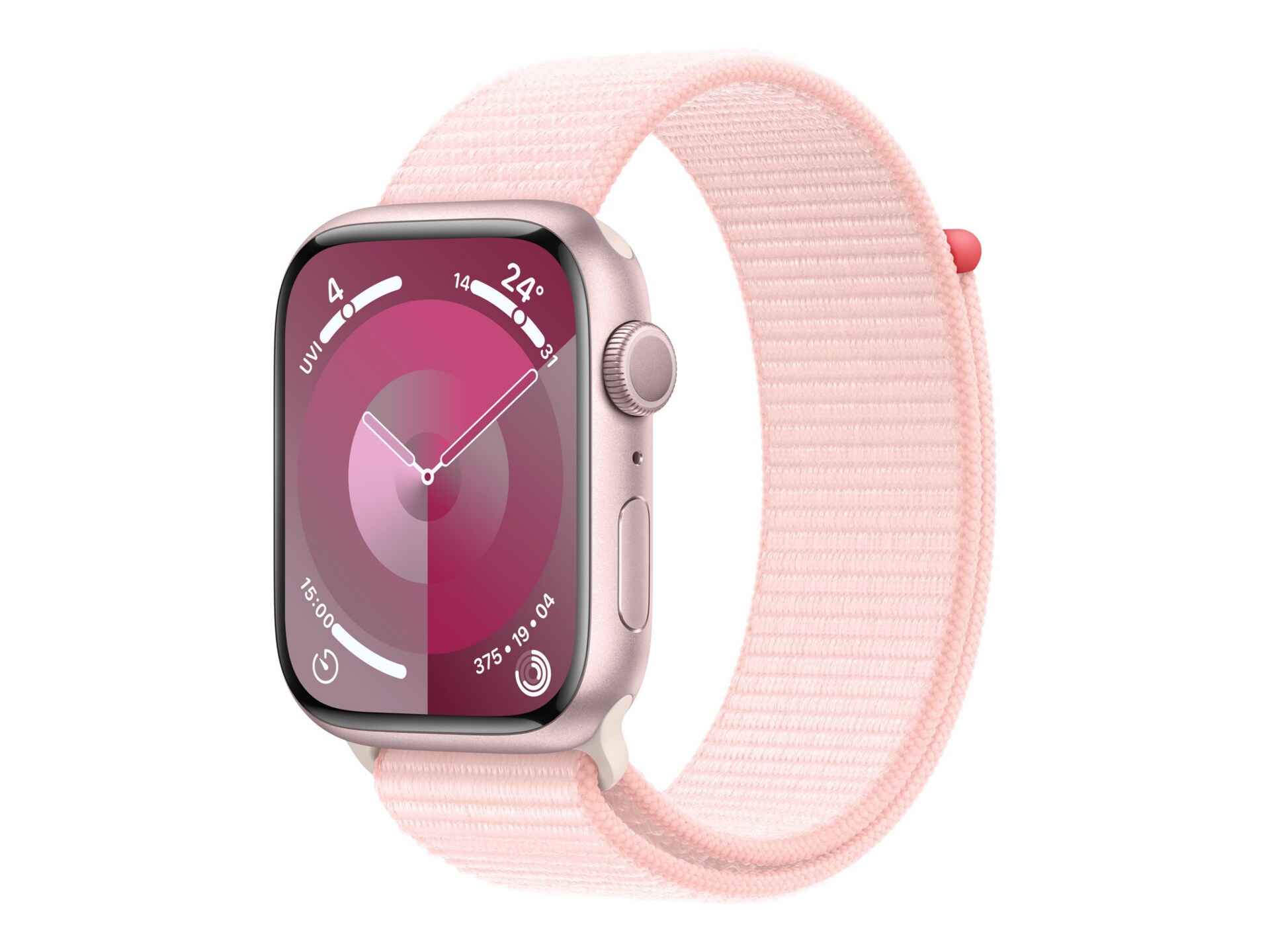 Apple Watch Series 9 (GPS) - pink aluminum - smart watch with sport loop - light pink - 64 GB