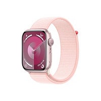 Apple Watch Series 9 (GPS) - aluminium rose - montre intelligente avec boucle sport - rose pâle - 64 Go