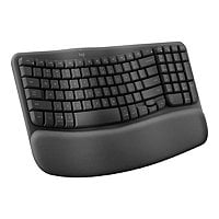 Logitech Wave Keys Wireless Ergonomic Keyboard with Cushioned Palm Rest, Gr
