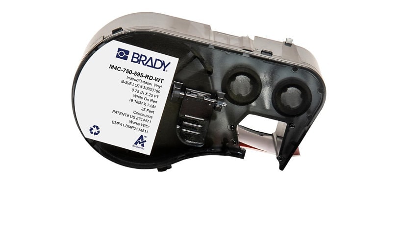 Brady B-595 - continuous label cartridge with ribbon - glossy - 1 roll(s) - Roll (1.91 cm x 7.62 m)