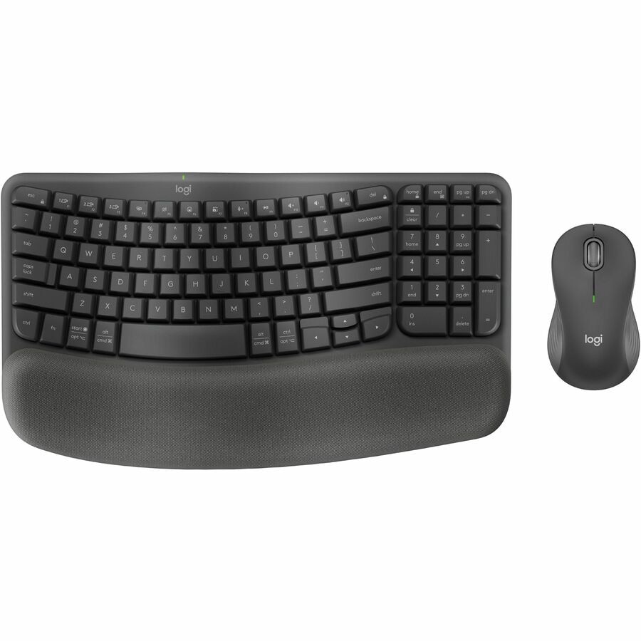 Logitech Wave Keys MK670 Combo, Wireless Ergonomic Keyboard with Signature M550 L Wireless Mouse, Graphite - keyboard