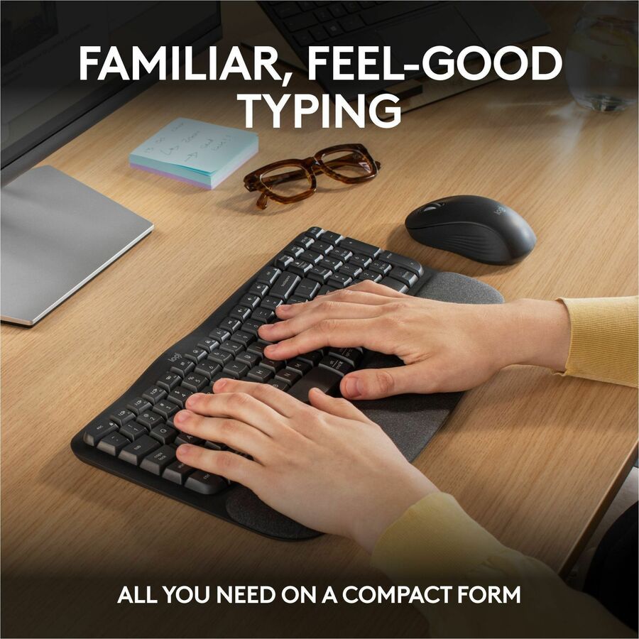 Thumbnail 4 of 11 for Logitech Wave Keys MK670 Combo, Wireless Ergonomic Keyboard with Signature M550 L Wireless Mouse, Graphite