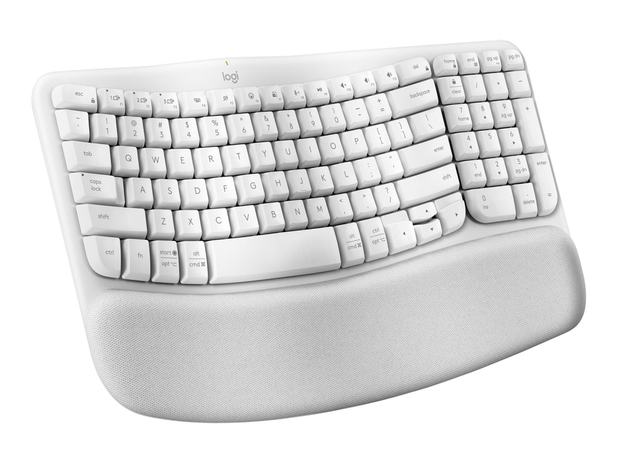 Logitech Ergo Series Wave Keys Wireless Ergonomic Keyboard with Cushioned Palm Rest, Off-white - keyboard - with