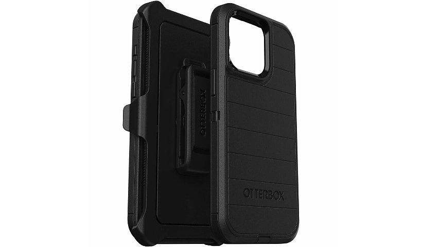 OtterBox Defender Series Pro Rugged Carrying Case (Holster) Apple iPhone 15 Pro Max Smartphone - Black