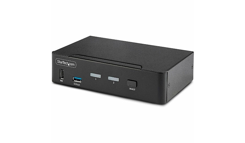 StarTech.com 2-Port DisplayPort 1.4 KVM Switch, 8K 60Hz / 4K 144Hz, 2x USB 3.0 Ports, 4x USB 2.0 Ports, Hotkey