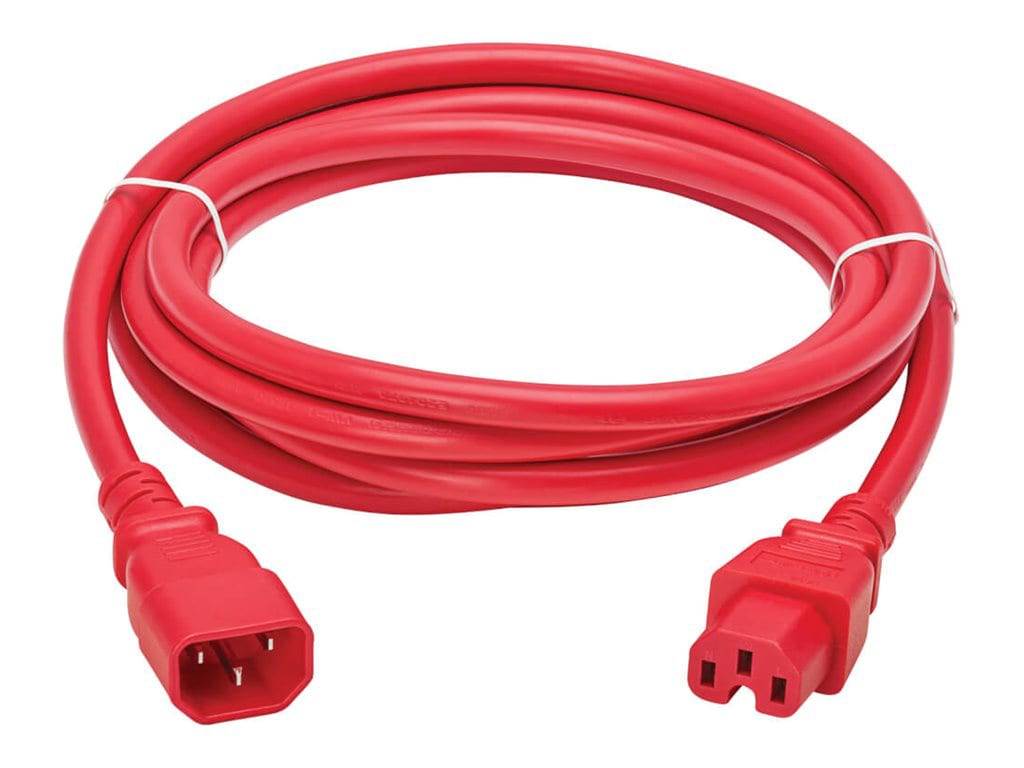 Eaton Tripp Lite Series 10' 15A 250V 14AWG C14 to C15 Heavy-Duty Power Cord - Red