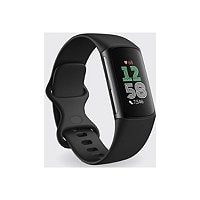 Fitbit Charge 6 - Activity Tracker - Black Aluminum Case w Obsidian Band