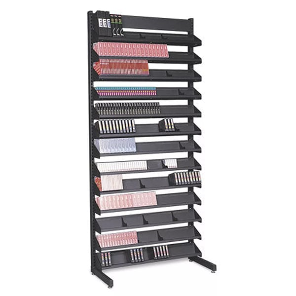 Turtle 84" Single Sided LTO and Hard Drive Storage Media Rack with 12 Shelves - Black