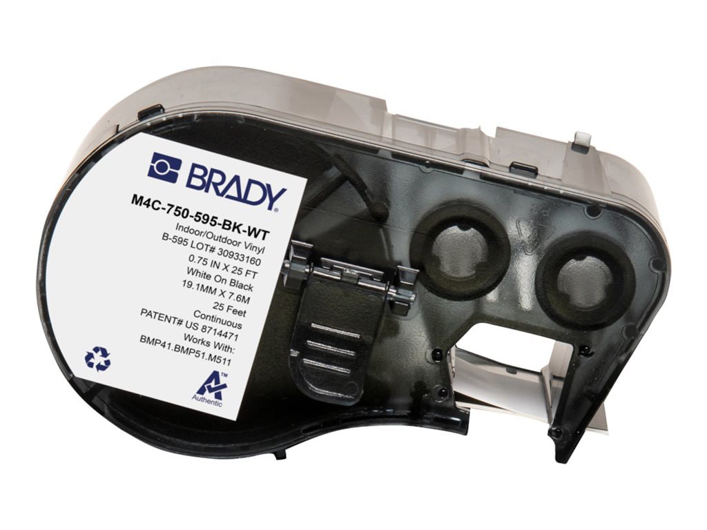 Brady - labels - glossy - 1 roll(s) - 7.62 m x 19.1 mm