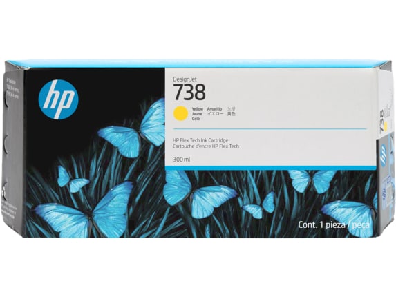 HP 738 300-ml Yellow DesignJet Ink Cartridge