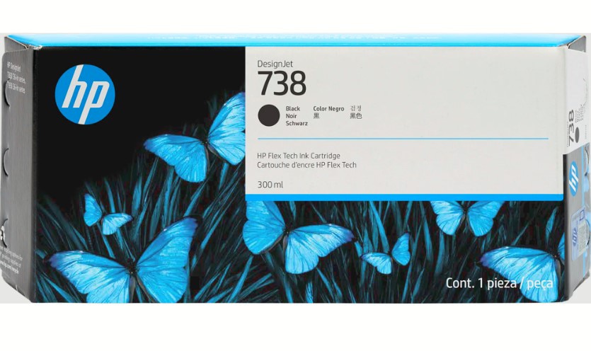 HP 738 300-ml Black DesignJet Ink Cartridge