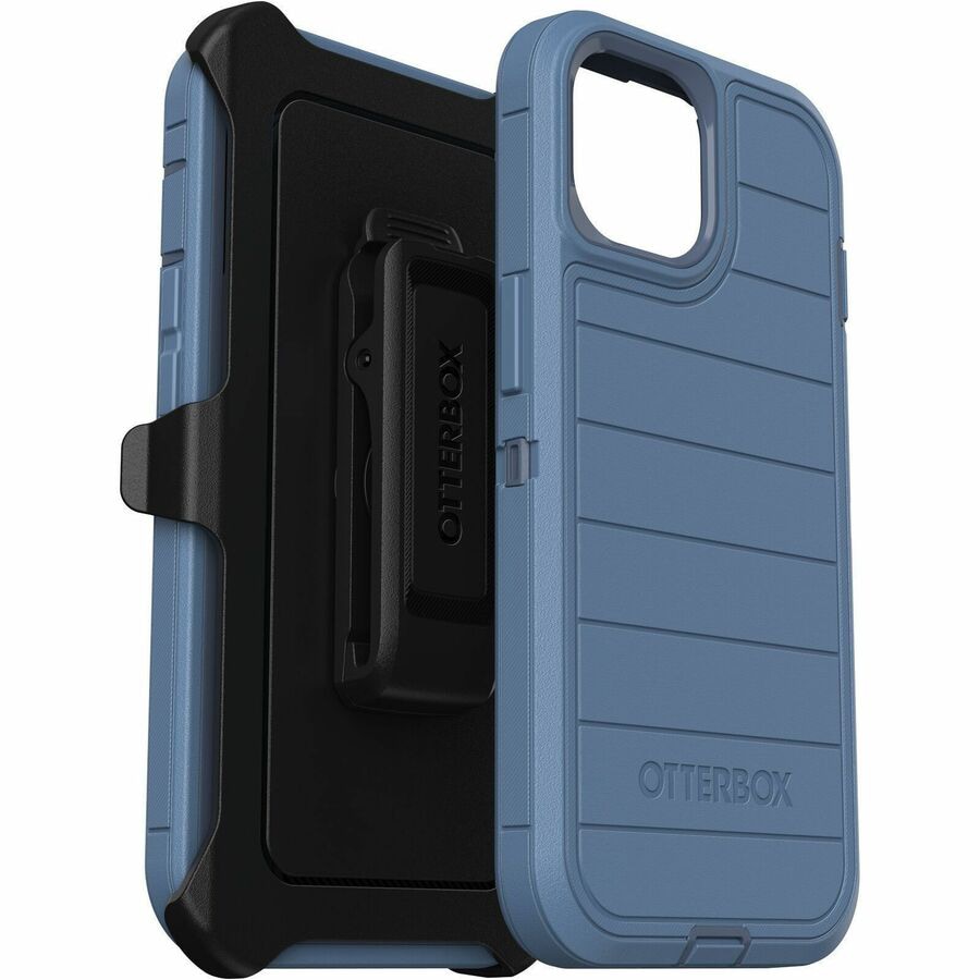 OtterBox Defender Series Pro Rugged Carrying Case (Holster) Apple iPhone 13, iPhone 14, iPhone 15 Smartphone - Baby Blue