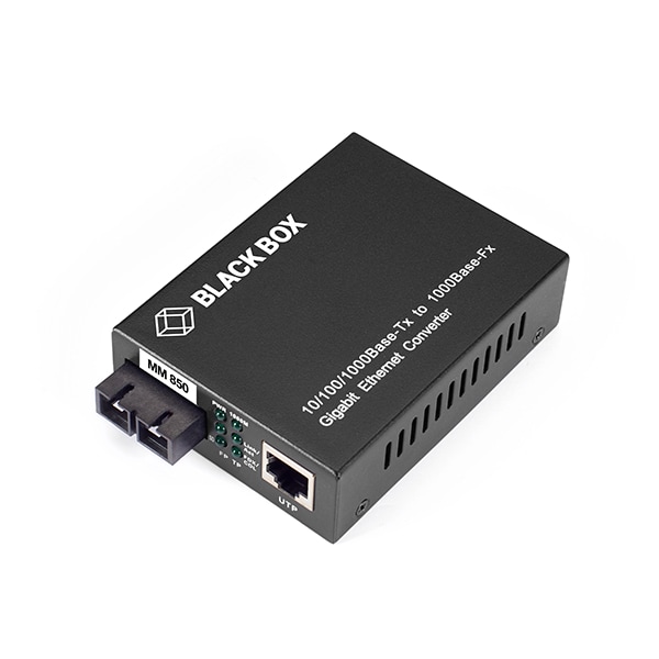 Black Box Gb ETH MED CONV 10/100/1000Mb COP to 1000Mb MM 850nm 0.5km SC