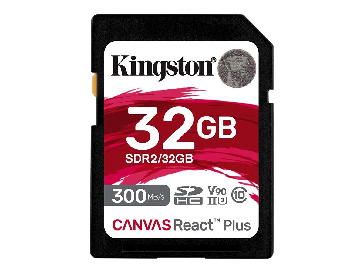 Kingston Canvas React Plus - flash memory card - 32 GB - SDXC UHS-II