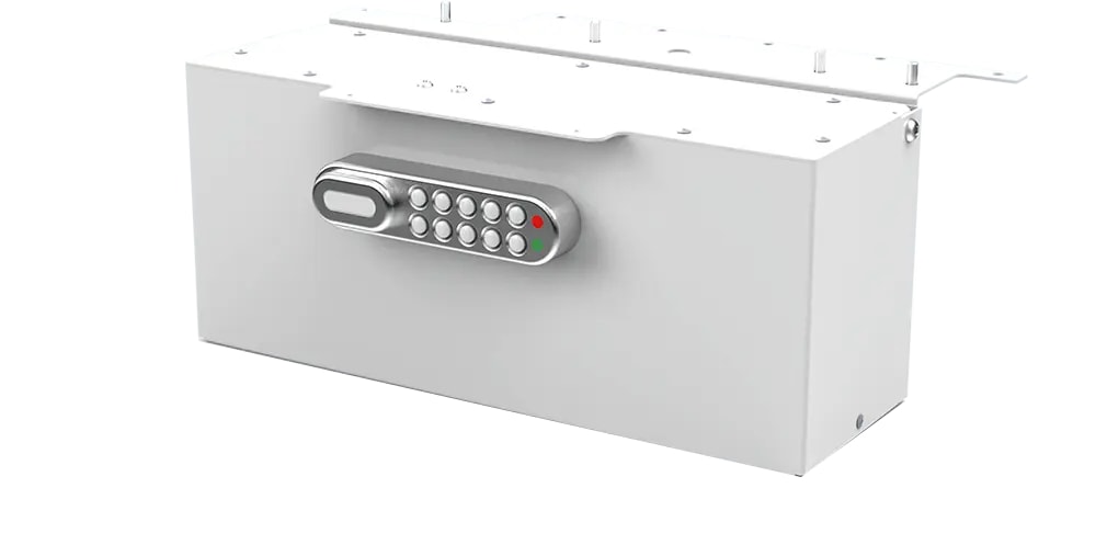 Enovate Medical Metal Lock Box for Envoy Workstation - Left Side