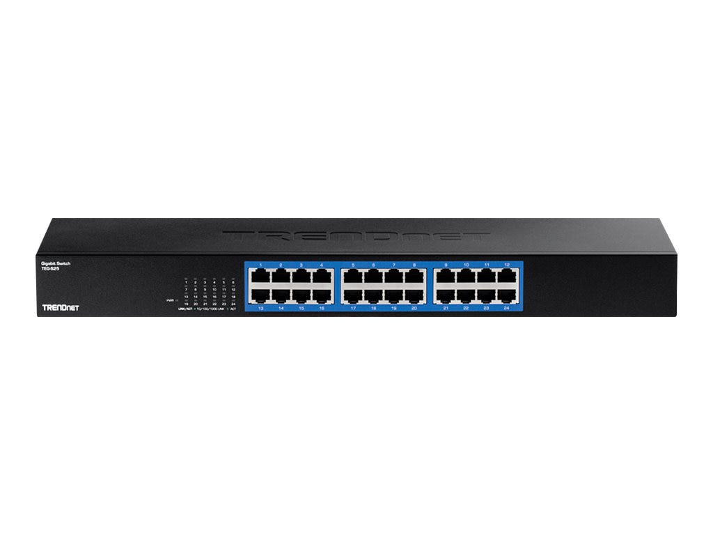 TRENDnet 24-Port Gigabit Switch, TEG-S25, 24 x Gigabit RJ-45 Ports, 48Gbps