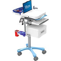 Enovate Medical Encore Mobile Workstation with Phlebotomy Tray for Laptop
