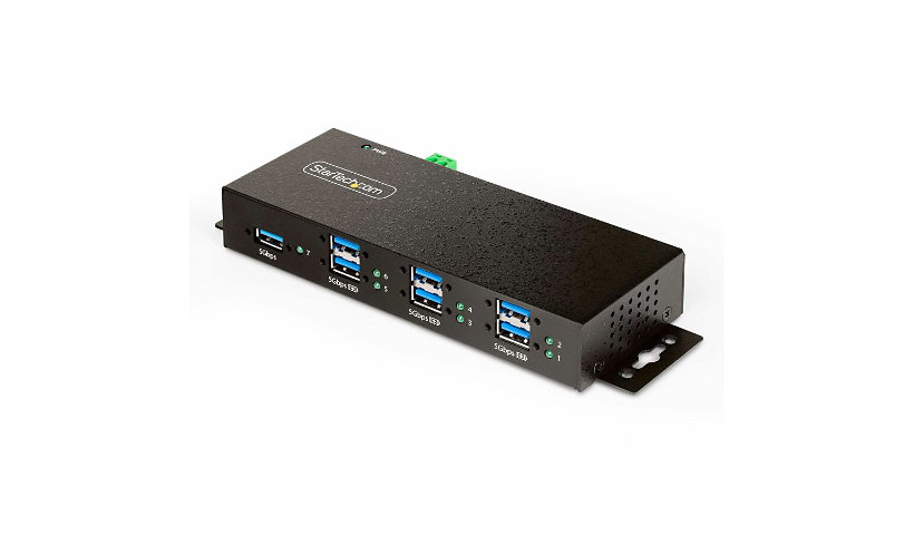 StarTech.com 7-Port Managed USB Hub, Heavy Duty Metal Industrial Housing, ESD & Surge Protection, Mountable, USB 5Gbps