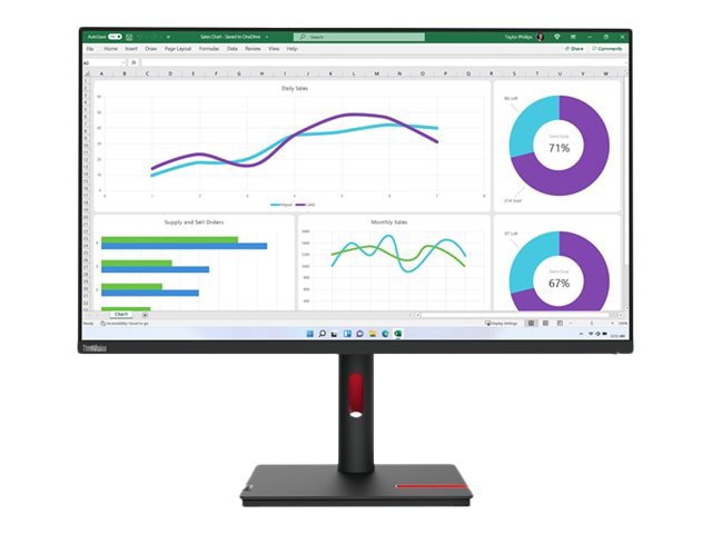 Lenovo ThinkVision T32p-30 - LED monitor - 4K - 31.5" - with ThinkVision MC 60 monitor webcam