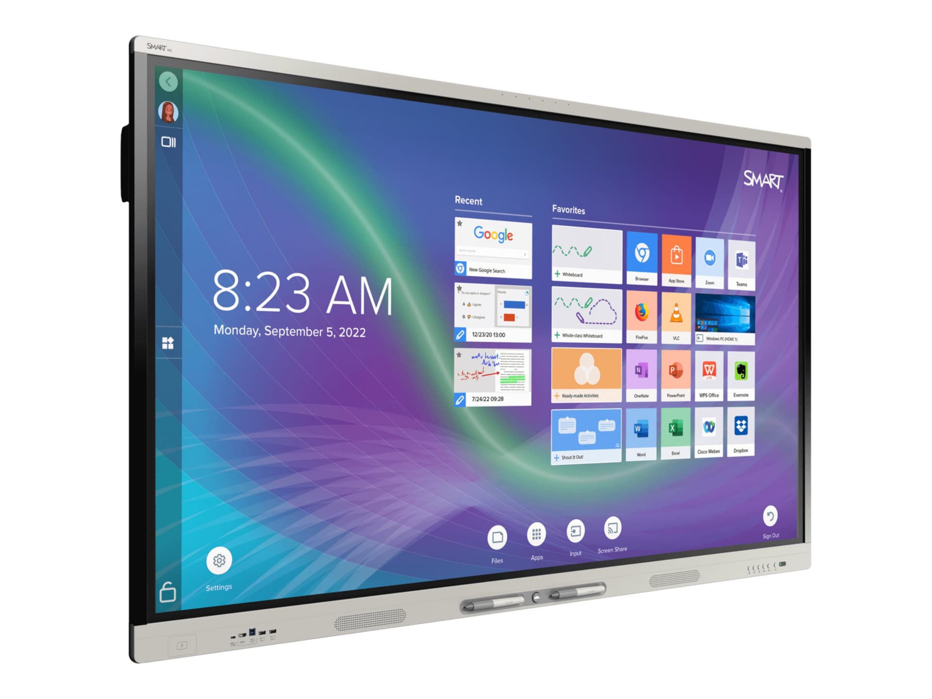 SMART Board SBID-MX255-V4-PW MX Pro (V4) Series with iQ - 55" LED-backlit LCD display - 4K - for interactive