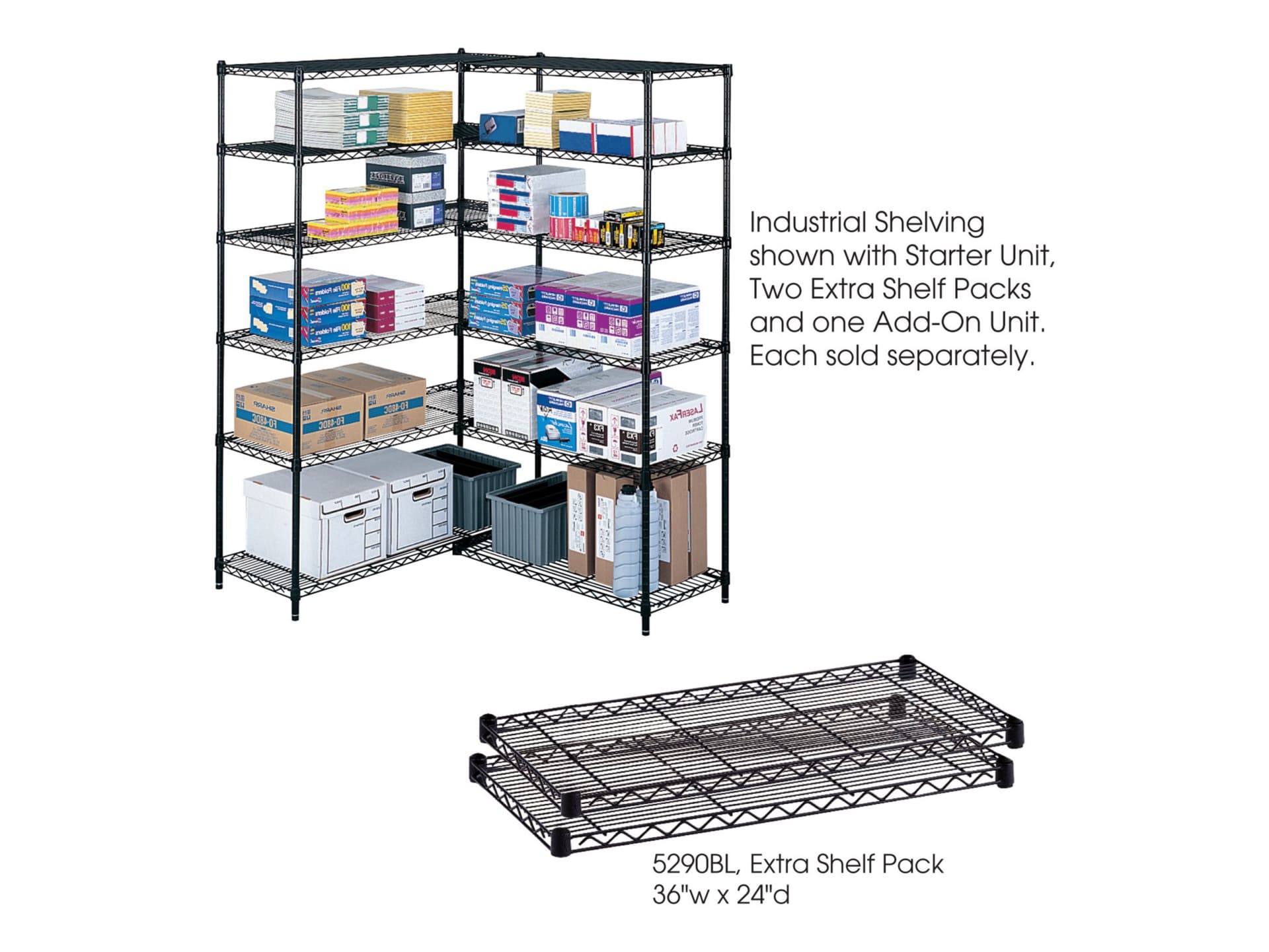 Safco Industrial Extra - shelf - available in different colors (pack of 2)