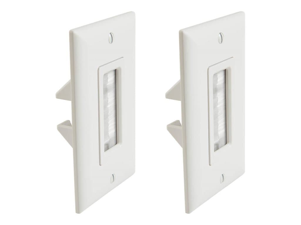 Sanus In-Wall Cable Management Kit - 2 Brush Wall Plates - White