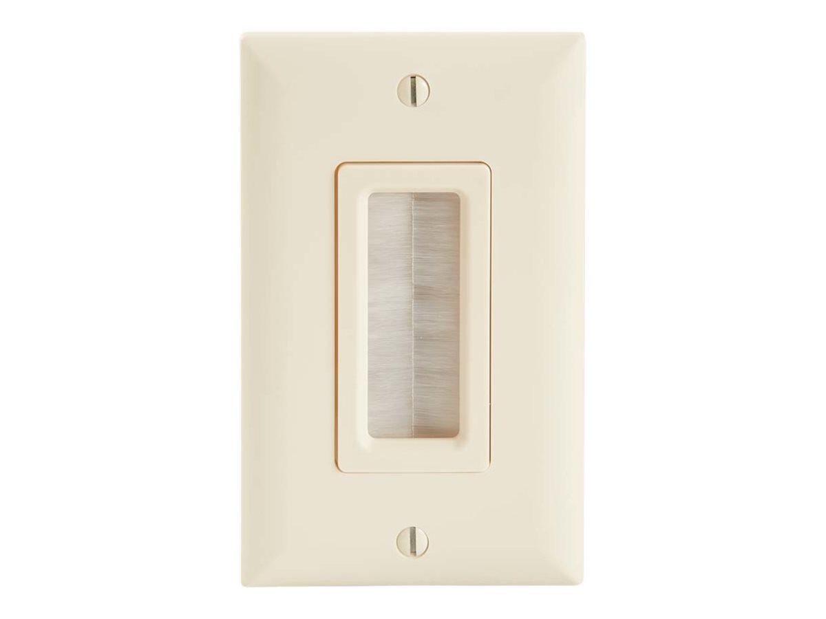 Sanus Cable Management Brush Wall Plate - Light Almond