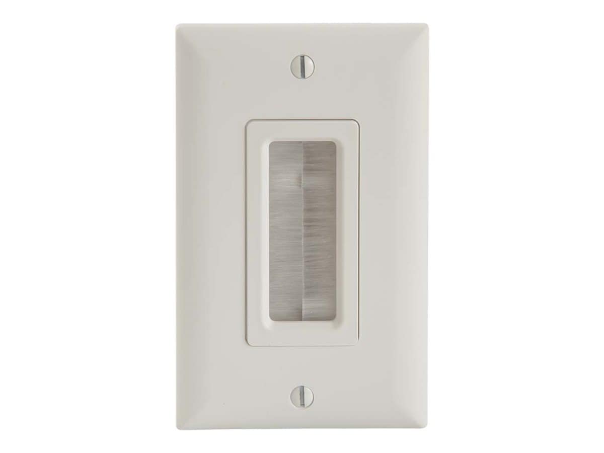 Sanus In-Wall Cable Management Brush Wall Plate - White