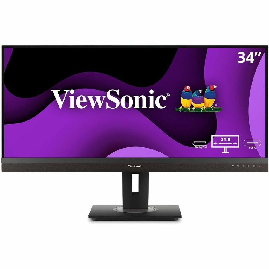 ViewSonic Ergonomic VG3456A - 34" 21:9 Ultrawide 1440p IPS Monitor with Built-In Docking, 100W USB-C, RJ45 - 300
