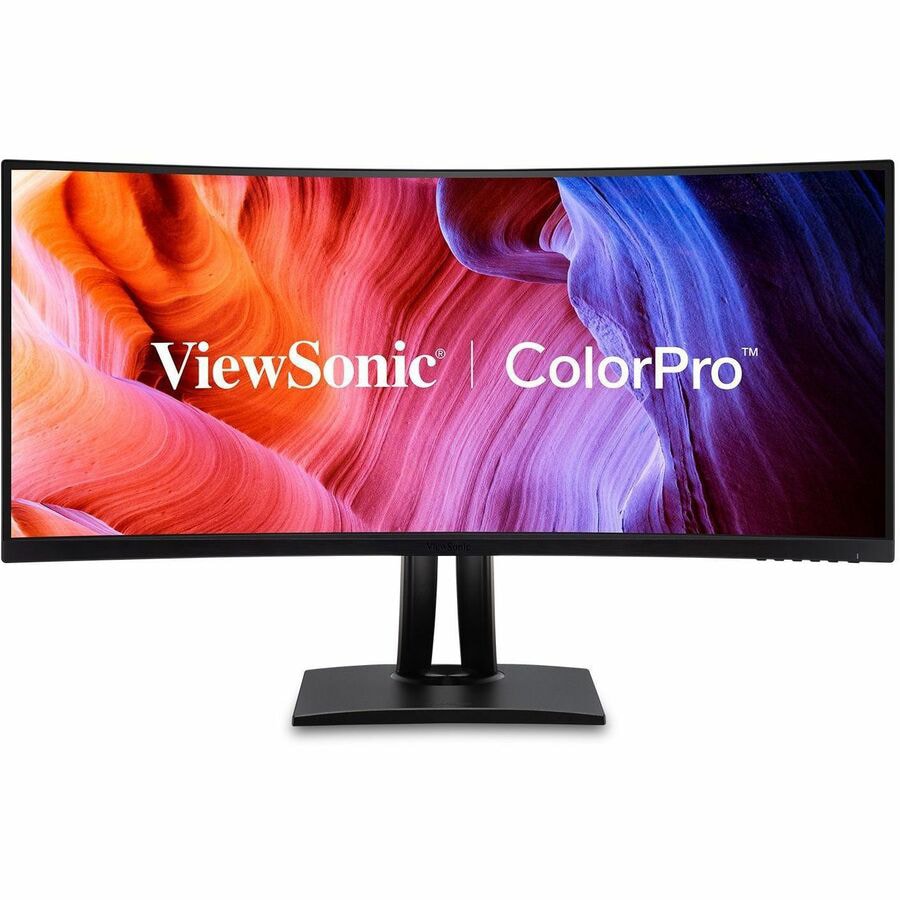 ViewSonic ColorPro VP3456a - 21:9 Curved UWQHD Monitor with 75Hz, FreeSync, 100W USB C, RJ45, sRGB - 400 cd/m² - 34"